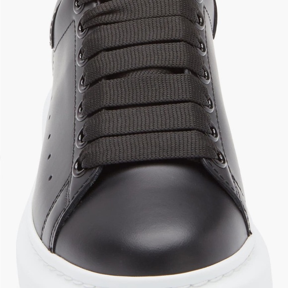 Alexander McQueen Black Leather Sneakers with White Sole, Brand New in Box - Picture 4 of 11